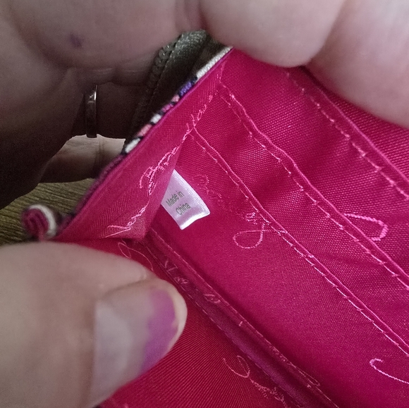 Vera Bradley Vibrant Pink and Gray Women's Wallet - Picture 6 of 9